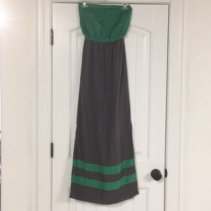Kelly green and Grey Maxi Dress
